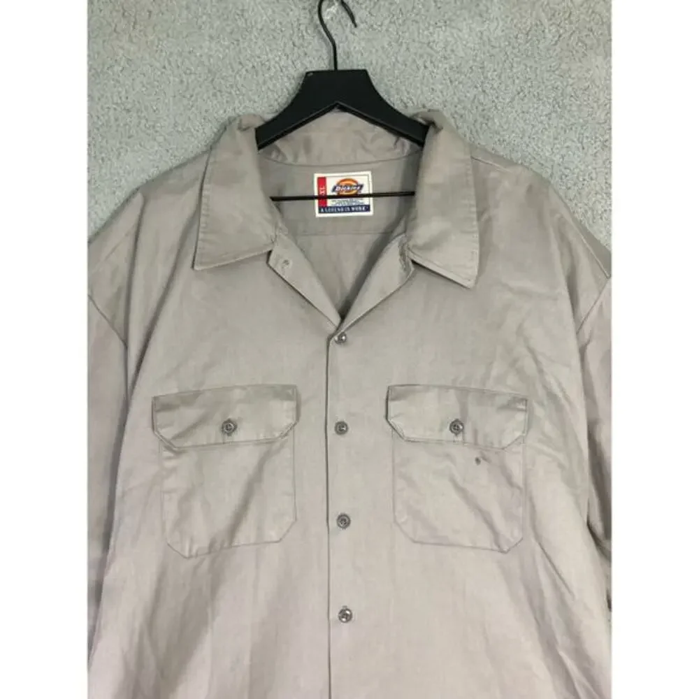 Dickies Men's Short Sleeve Work‎ Shirt 5XL Big Tall Plus Size Beige Workwear